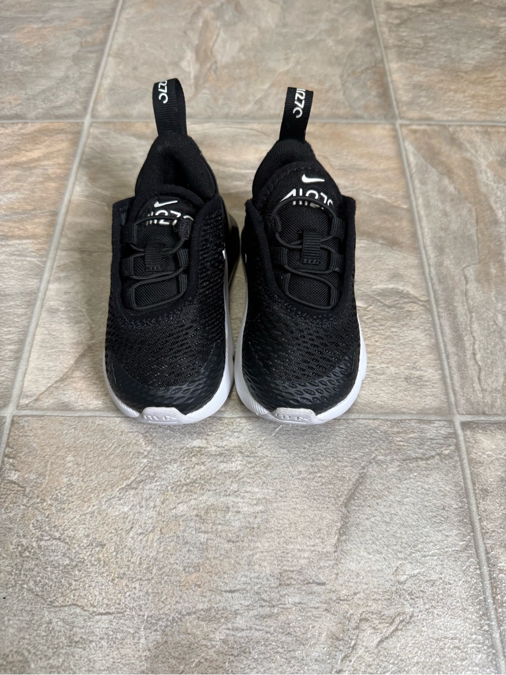 Nike Air Max 270 Black White TD Shoe Size 5c Black DD1646-002 Preowned